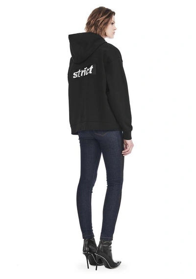 Alexander Wang Exclusive Oversized Hoodie With Strict Patch In Black