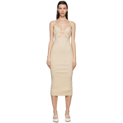 Jacquemus La Robe Pila Dress, Beige And Green