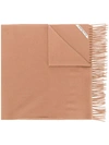 Acne Studios Canada Narrow Wool Scarf In Beige,brown