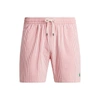 Polo Ralph Lauren 5.75-inch Traveler Classic Swim Trunk In Sunrise Red Seersucker