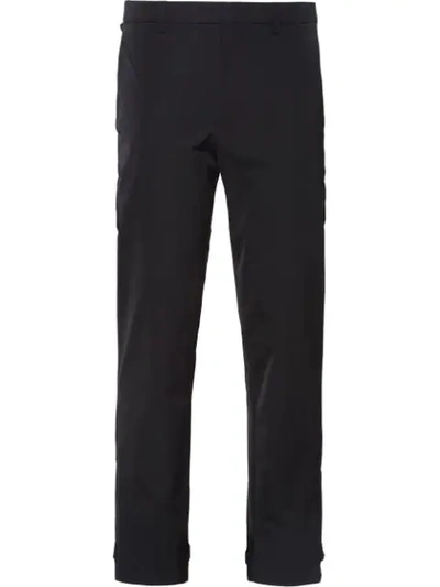 Prada Cropped Techno Stretch Trousers In Black