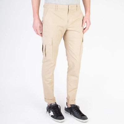 Dondup Zeno Stretch Cotton Chino Trousers In Beige