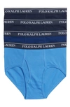 Polo Ralph Lauren 4-pack Low Rise Cotton Briefs In Aerial Blue/ Royal/ Navy