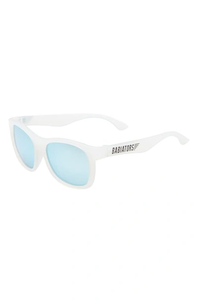 Babiators Kids' 44mm Blue Series Mirrored Polarized Navigator Sunglasses In The Ice Breaker