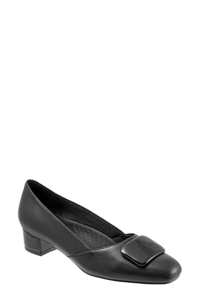 Trotters Delse Pump In Black Leather