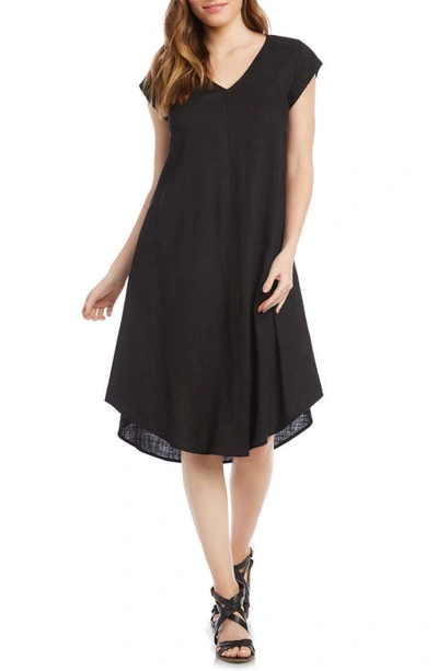 Karen Kane V-neck Trapeze Dress In Black