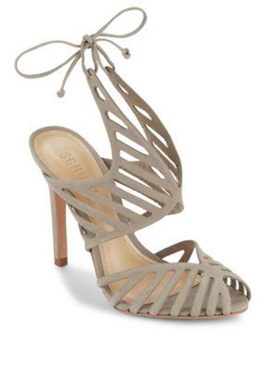 Schutz Anamelis Leather Cutout Shoes In Mouse