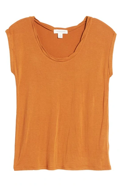 Treasure & Bond Twist Detail T-shirt In Rust Leather
