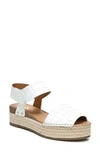 Sarto By Franco Sarto Oak Platform Wedge Espadrille In White Leather