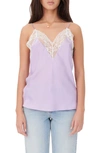 Maje Womens Parma Violet Leatoni Silk Satin And Lace Camisole Top 12