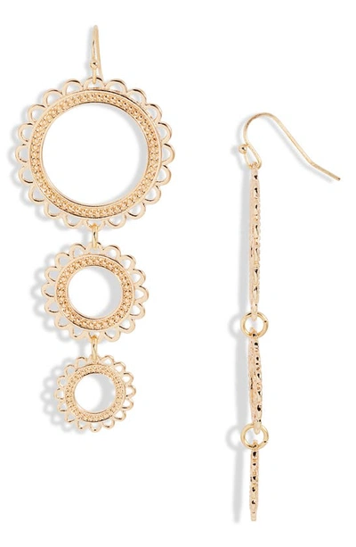 Stella & Ruby Bella Filigree Drop Earrings In Gold