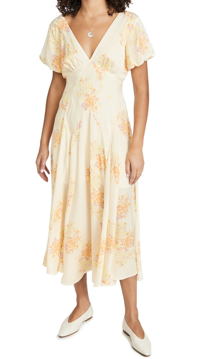 free people laura printed midi dress Free People Laura Printed Maxi Dress In Tea Combo
