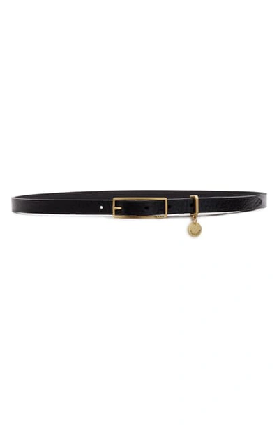 Rag & Bone Baby Rebound Leather Belt In Black