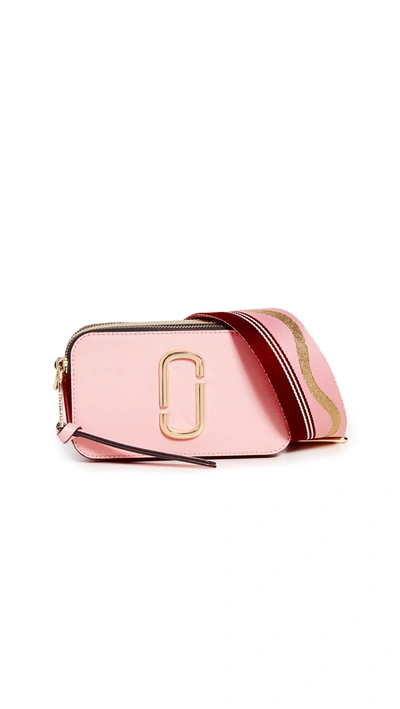 The Marc Jacobs The Snapshot Coated Leather Camera Bag In New Baby Pink Red