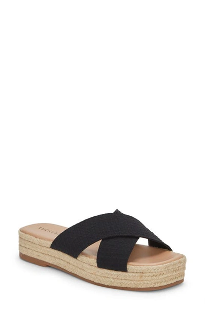 Lucky Brand Women's Gayte Espadrille Platform Slides Women's Shoes In Black