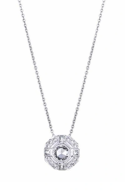 Sethi Couture Moderne Diamond Pendant Necklace In White Gold