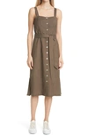 Rails Clement Button-front Midi Dress In Army Green