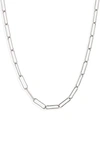Madewell Paperclip Chain Necklace In Light Silver Ox