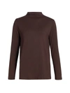 Majestic Soft Touch Long Sleeve Turtleneck In Coffee