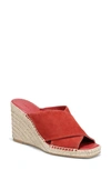 Vince Gaelan Suede Espadrille Wedge Slide Sandals In Red Clay