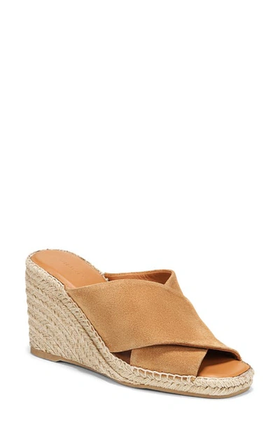 Vince Gaelan Coastal Suede Espadrille Wedges In Tan