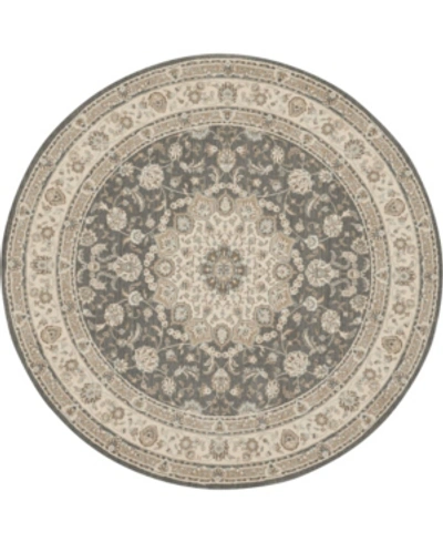Nourison Living Treasures Li15 Gray And Ivory 7'10" Round Rug In Gray/ivory