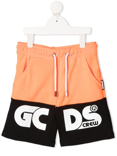 Gcds Teen Logo-print Track Shorts In Orange