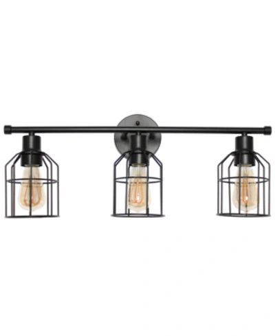 All The Rages 3 Light Industrial Wired Vanity Light In Black