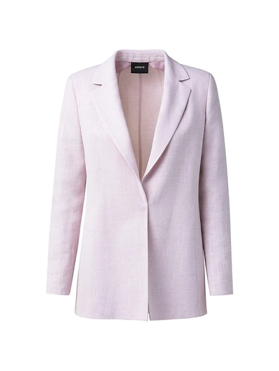 Akris Long Double-face Wool Open-front Jacket In Pink