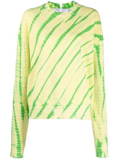 Proenza Schouler White Label Modified Raglan Tie Dye Sweatshirt In Yellow/green