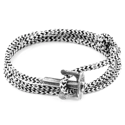 Anchor & Crew White Noir Union Anchor Silver & Rope Bracelet