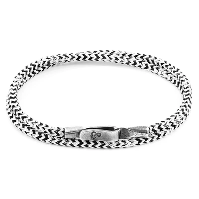 Anchor & Crew White Noir Liverpool Silver And Rope Bracelet