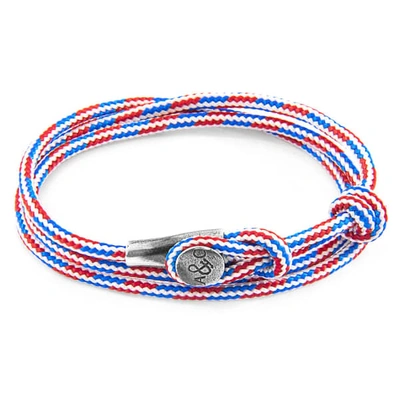 Anchor & Crew Project-rwb Red White & Blue Dundee Silver & Rope Bracelet