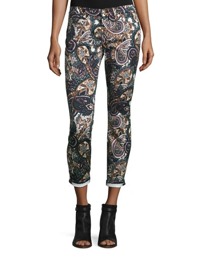 7 For All Mankind The Ankle Skinny Printed Jeans, Underground Paisley