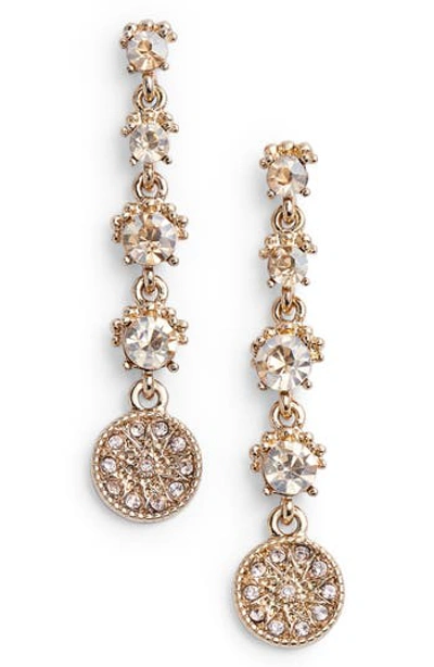 Marchesa Linear Drop Earrings In Gold/clear