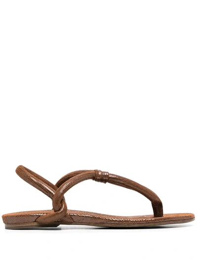 Del Carlo Sling-back Sandals In Brown
