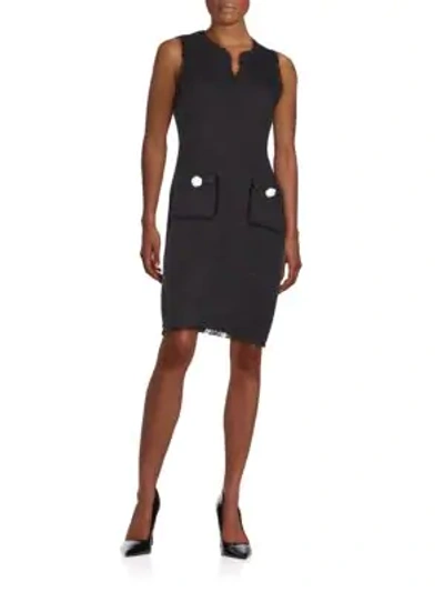 Karl Lagerfeld Paris Tweed Shift Dress In Black