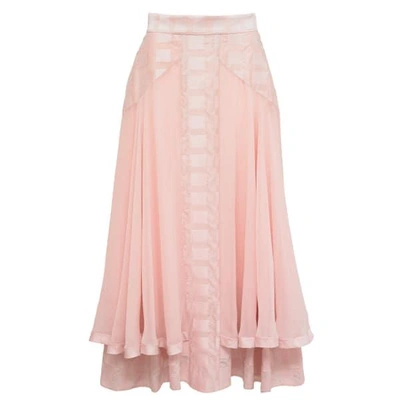 Bora Aksu Pink Layered Maxi Skirt
