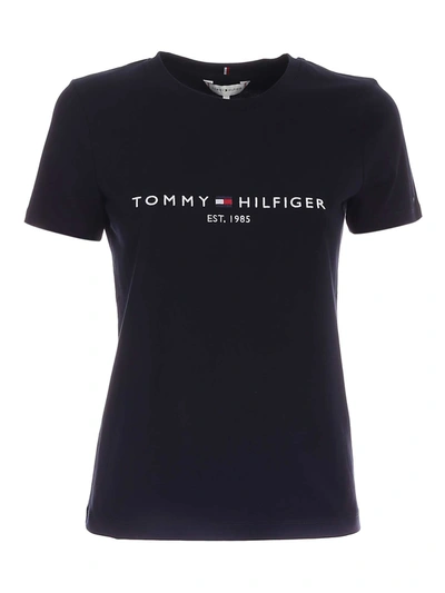 Tommy Hilfiger Contrasting Embroidery T-shirt In Blue