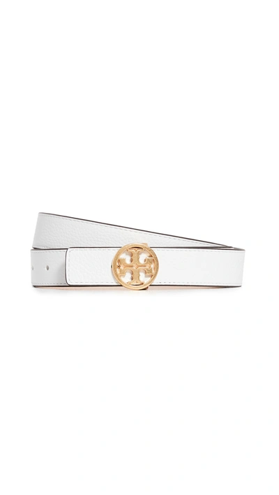Tory Burch 3,8 Cm Breiter Wendegürtel Mit Doppel-t In Gardenia/coy Pink/gold