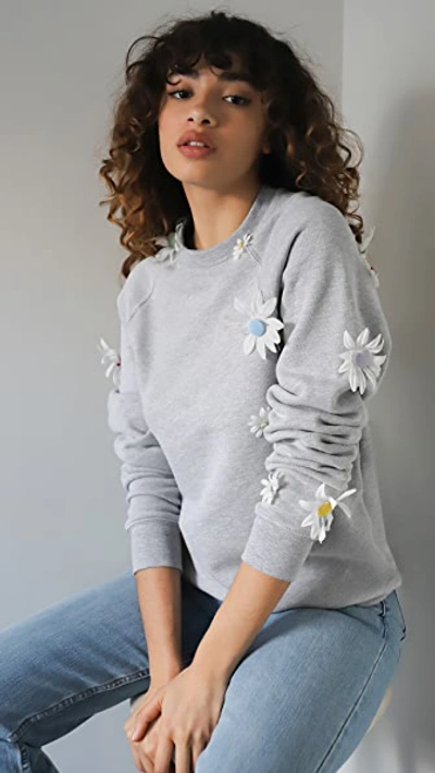Rosie Assoulin Removable Daisies Sweatshirt In Grey