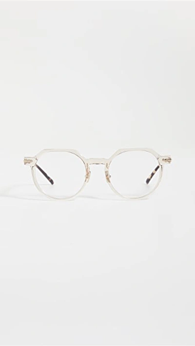 Linda Farrow Luxe Linear Griffin Glasses In Ash/camo T-shell/lt Gold/optic