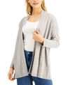 Eileen Fisher High Collared Cardigan In Silver