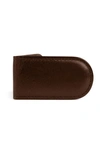 Bosca Leather Money Clip In Dark Brown
