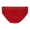 Versace Men's Underwear Briefs 2 Pack In Red