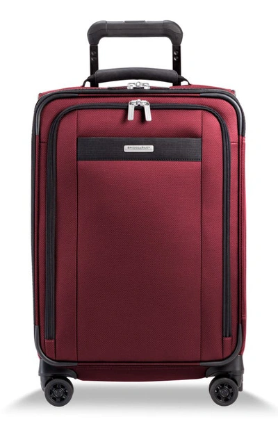 Briggs & Riley Transcend Tall Expandable Wheeled Suitcase In Merlot Red