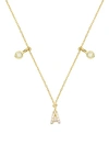 Stone And Strand Double Diamond Initial Pendant Necklace In Yellow Gold/ A