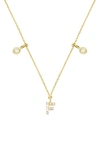 Stone And Strand Double Diamond Initial Pendant Necklace In Yellow Gold/ F