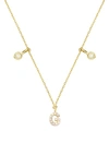 Stone And Strand Double Diamond Initial Pendant Necklace In Yellow Gold/ G