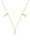 Stone And Strand Double Diamond Initial Pendant Necklace In Yellow Gold/ P